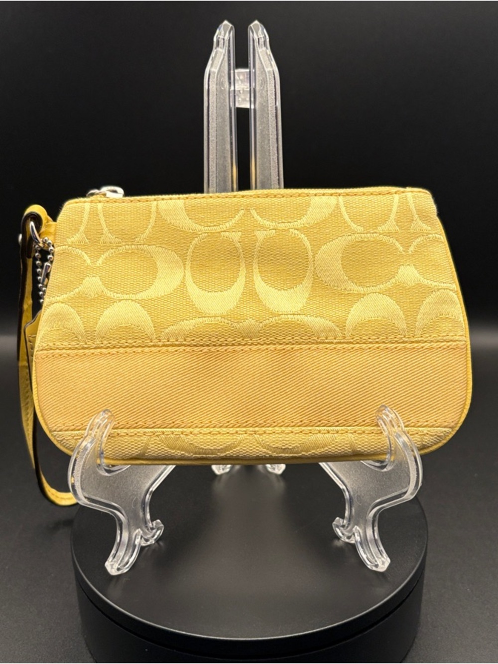 Vintage Y2K Coach Yellow Signature C Wristlet Very Good Condition
